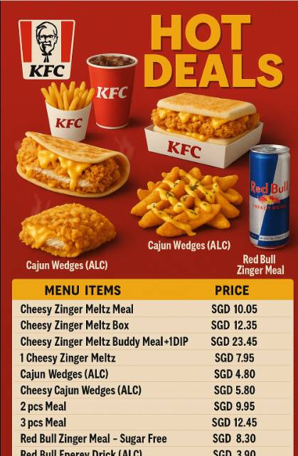 KFC HOT DEALS MENU