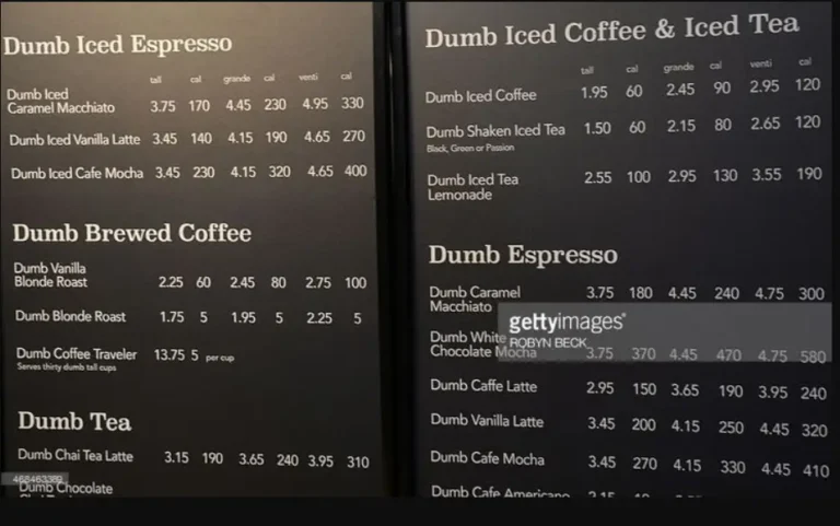 STARBUCKS MENU