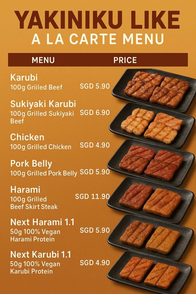 YAKINIKU LIKE A LA CARTE MENU