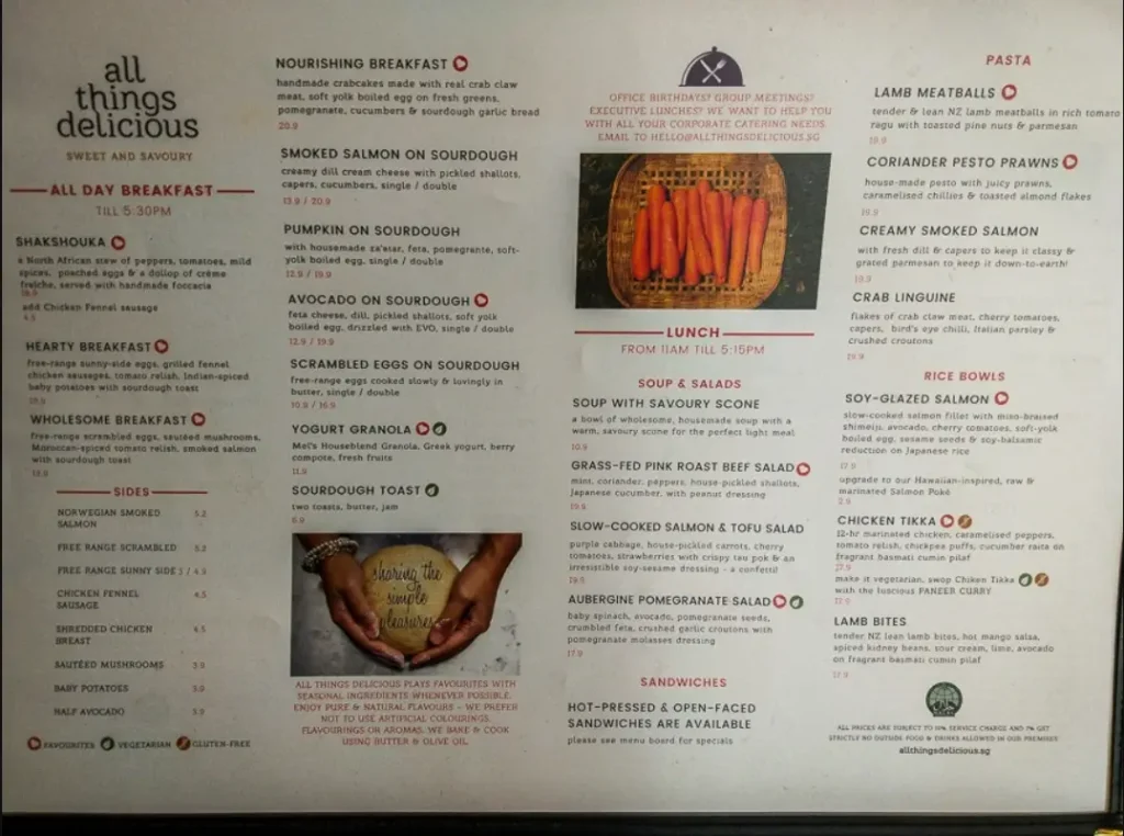ALL THINGS DELICIOUS SINGAPORE MENU