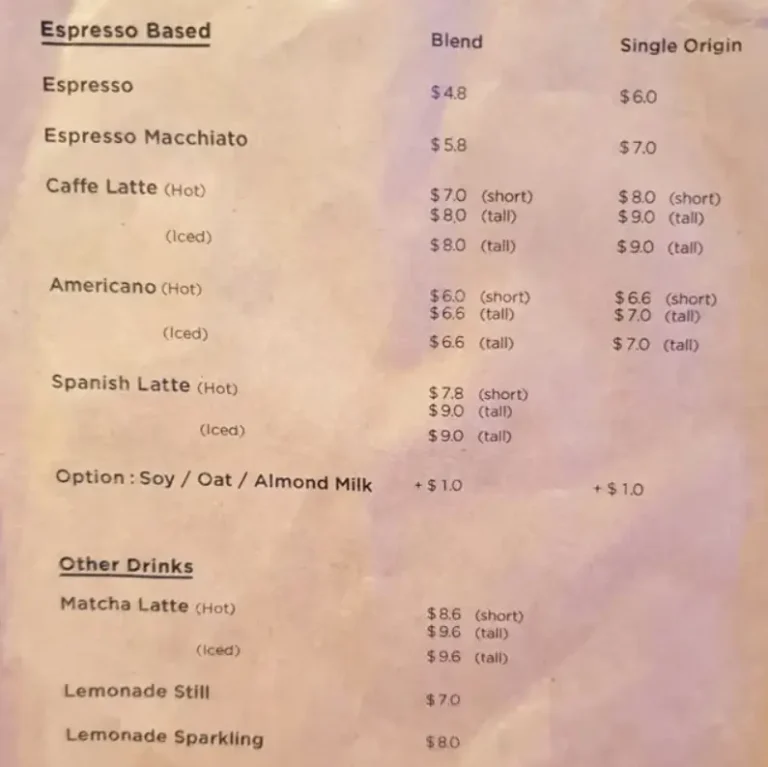 ARABICA MENU