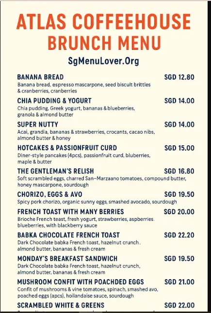ATLAS COFFEEHOUSE BRUNCH MENU
