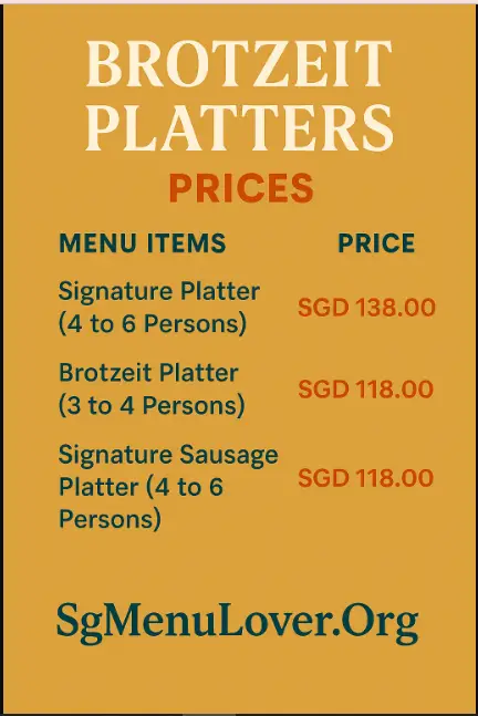 BROTZEIT PLATTERS menu