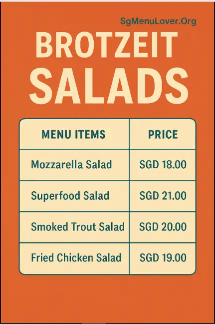 BROTZEIT SALADS menu