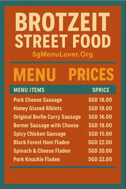 BROTZEIT STREET FOOD Menu