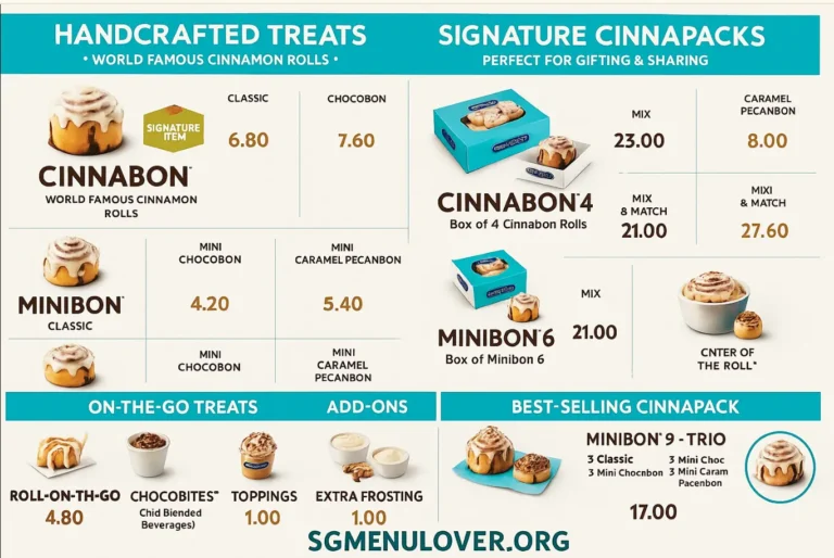 CINNABON MENU