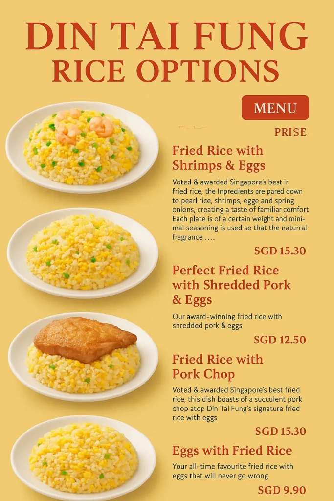 DIN TAI FUNG RICE OPTIONS Menu