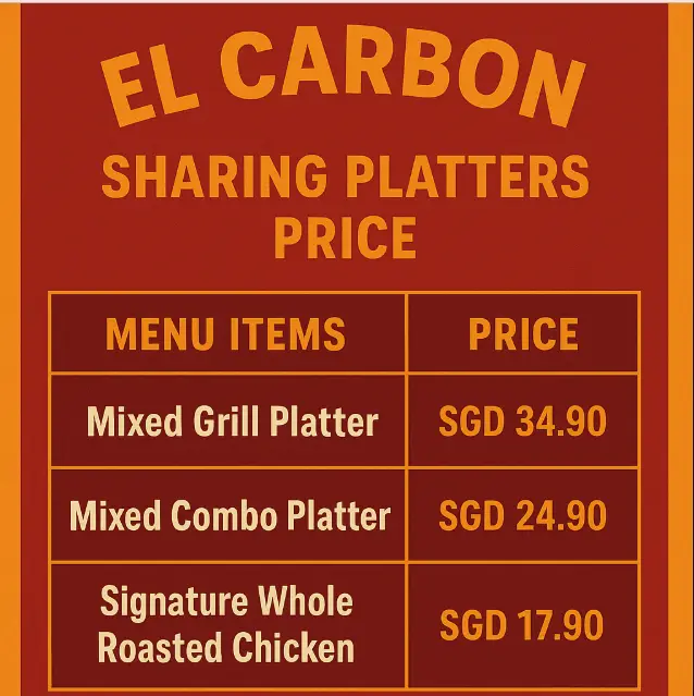 EL CARBON SHARING PLATTERS menu
