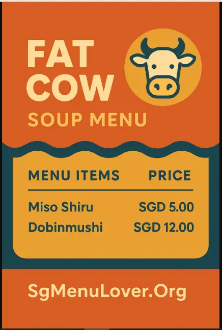 FAT COW SOUP MENU