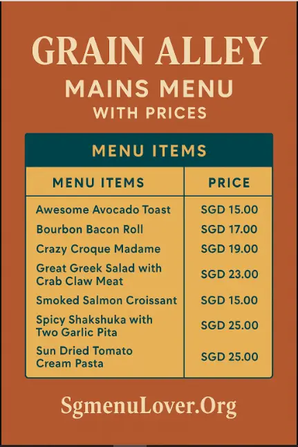 GRAIN ALLEY MAINS MENU