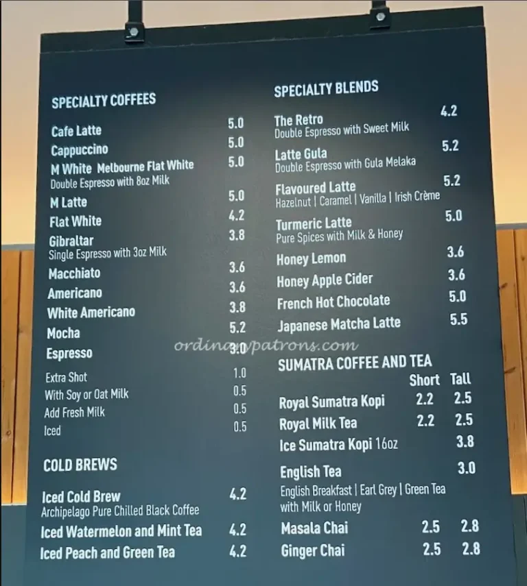 HUGGS COFFEE MENU