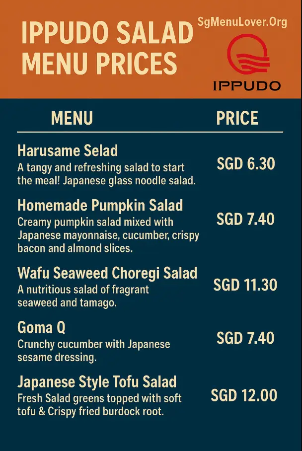 IPPUDO SALAD MENU