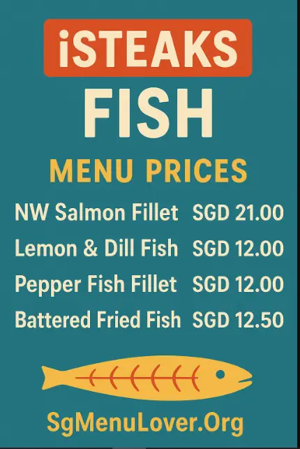 Isteaks Fish menu