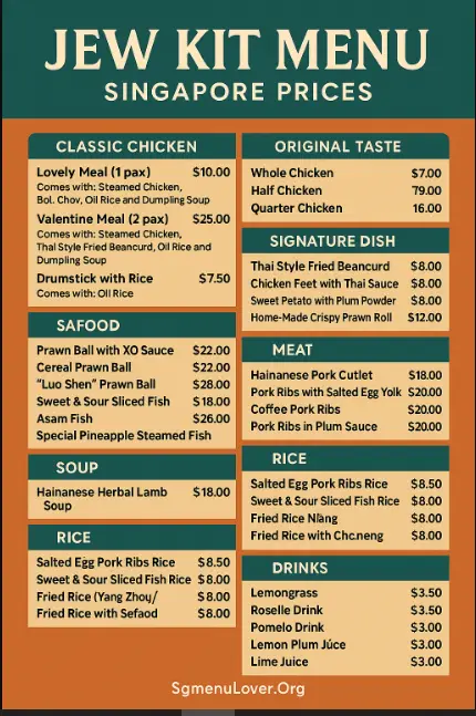 JEW KIT MENU SINGAPORE
