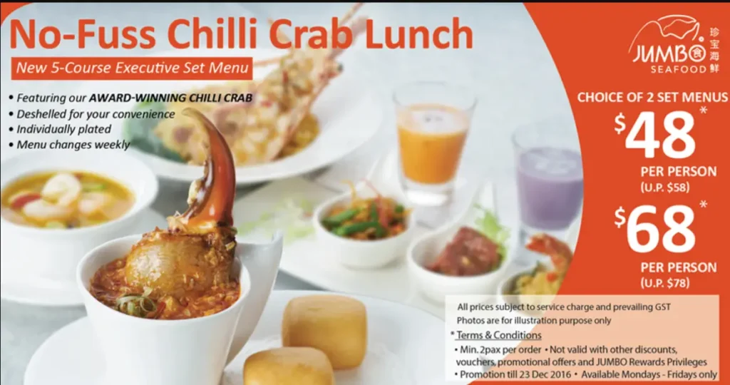 JUMBO SEAFOOD SINGAPORE MENU