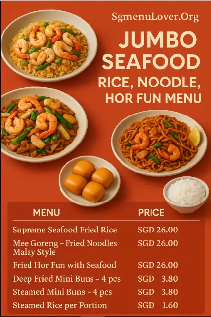 Jumbo Seafood Rice, Noodle, Hor Fun Menu