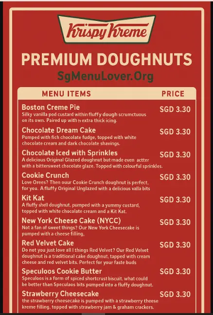 KISPY KREME PREMIUM DOUGHNUTS Menu