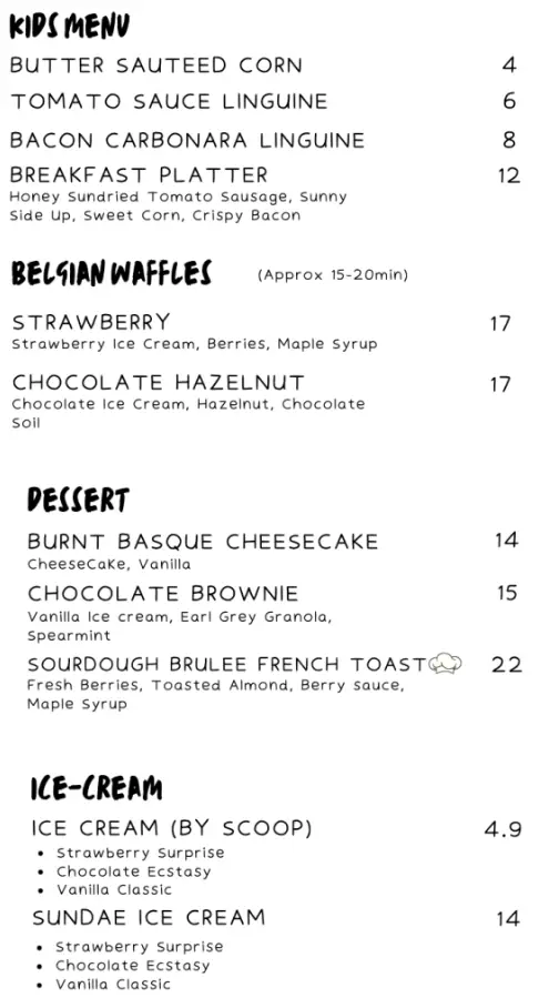 LE JARDIN SINGAPORE MENU
