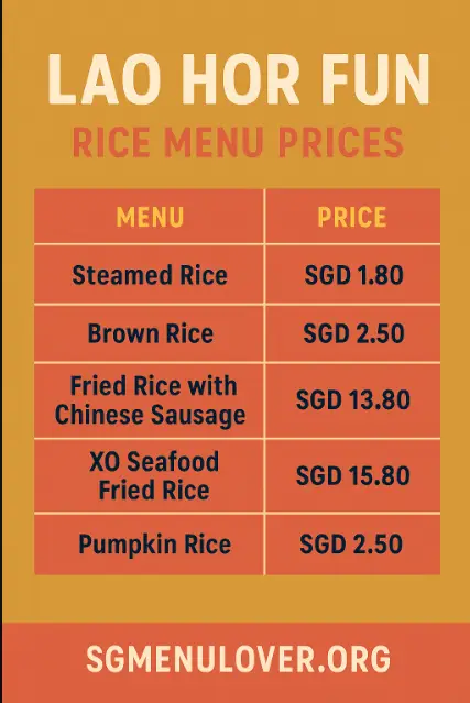 Lao Hor Fun Rice Menu