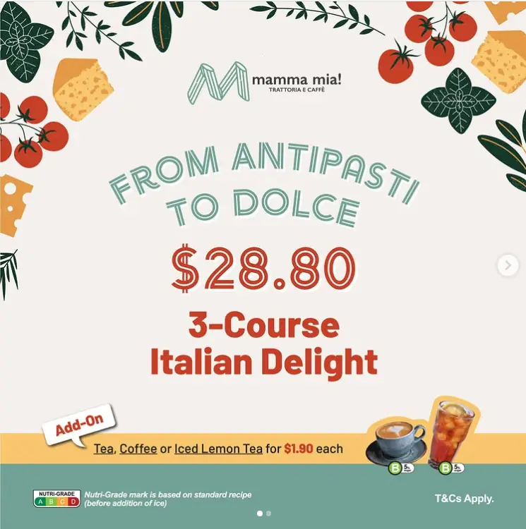 MAMMA MIA SINGAPORE MENU