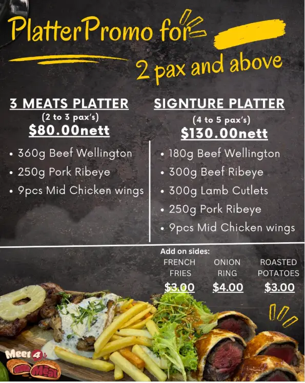 MEET 4 MEAT MENU