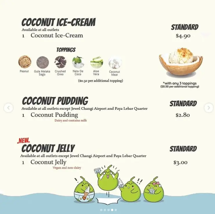 MR COCONUT SINGAPORE MENU