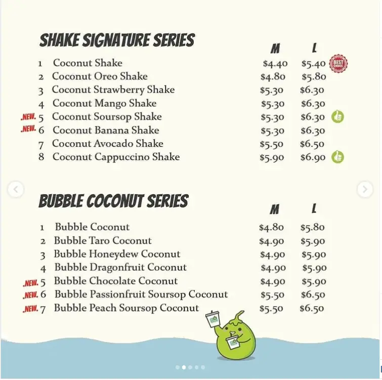 MR COCONUT MENU