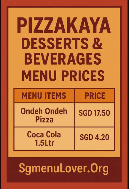 PIZZAKAYA DESSERTS & BEVERAGES Menu