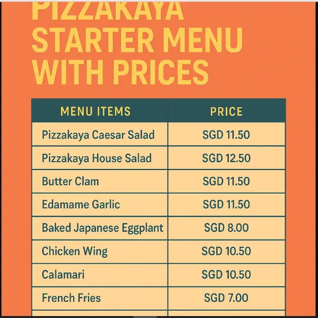 PIZZAKAYA STARTER MENU