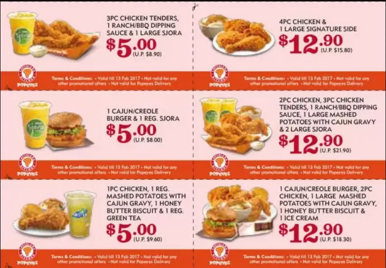 POPEYES MENU SINGAPORE 2025 POPEYES MENU