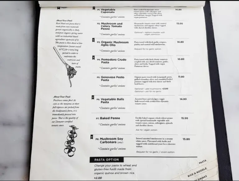 REAL FOOD MENU