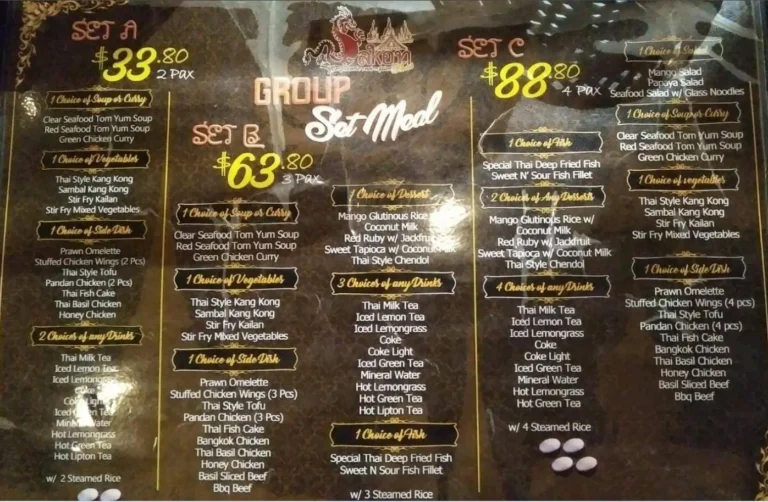 SAKON THAI MENU