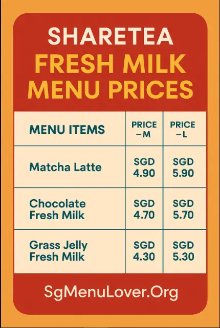 SHARETEA FRESH MILK MENU