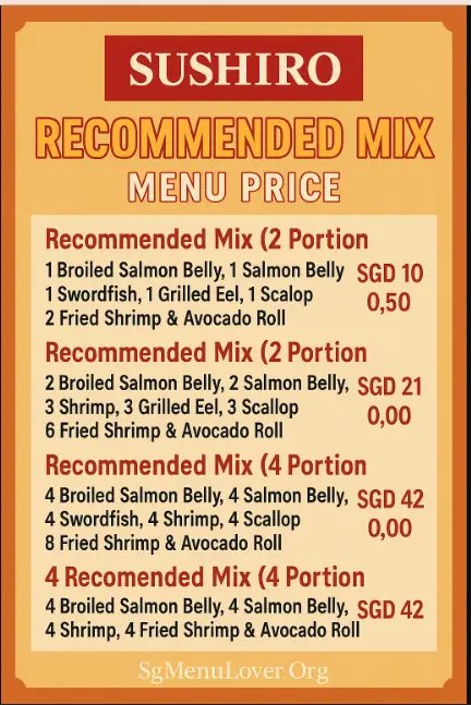 SUSHIRO RECOMMENDED MIX MENU