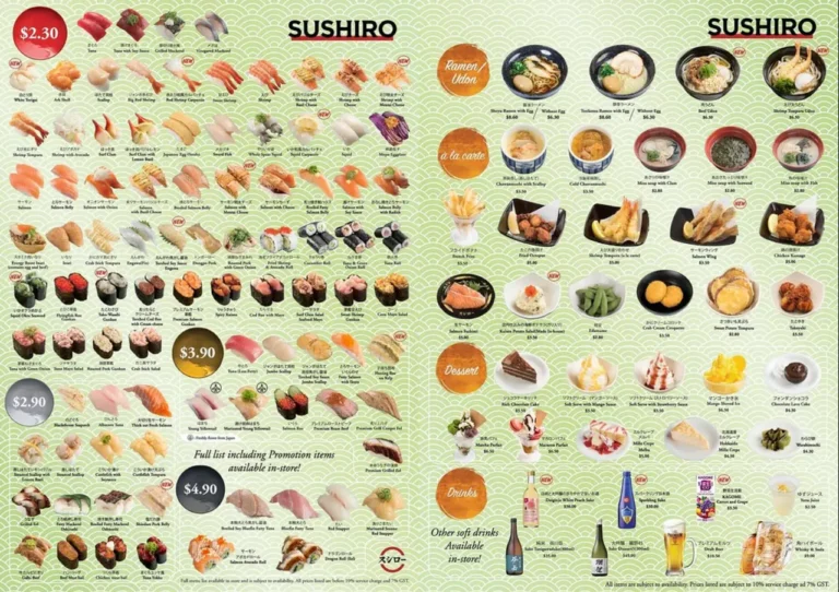 SUSHIRO MENU