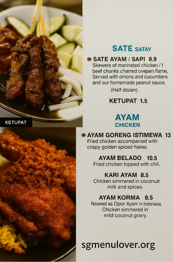 TAMBUAH MAS SINGAPORE MENU