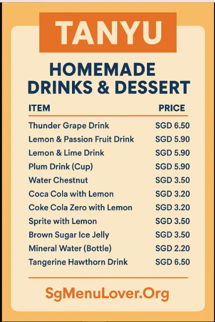 TANYU HOMEMADE DRINKS & DESSERT Menu