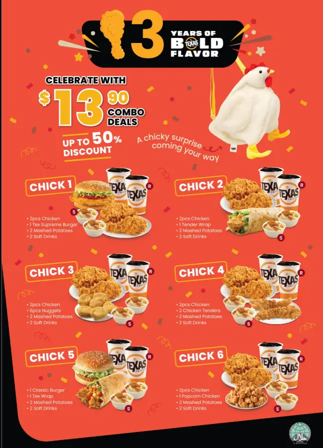 TEXAS CHICKEN SINGAPORE MENU