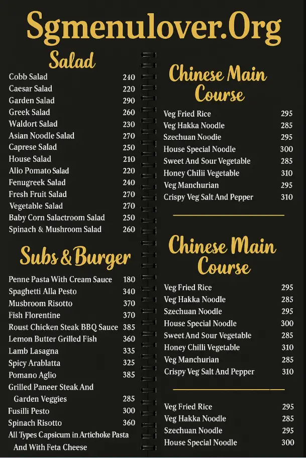 THE BLACK HOLE SINGAPORE MENU