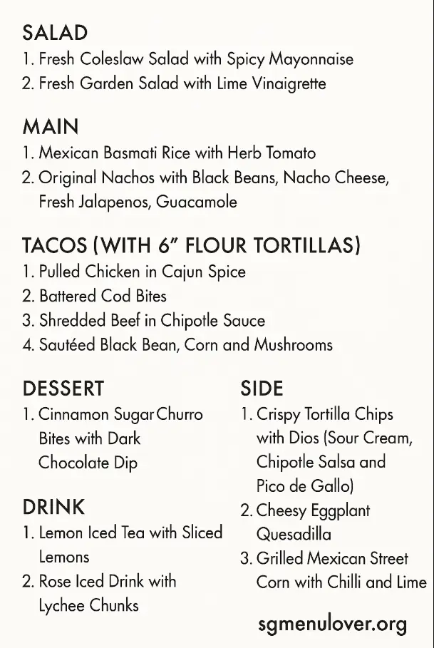 THE BLACK HOLE MENU
