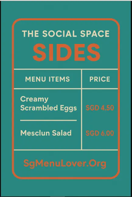 THE SOCIAL SPACE SIDES Menu