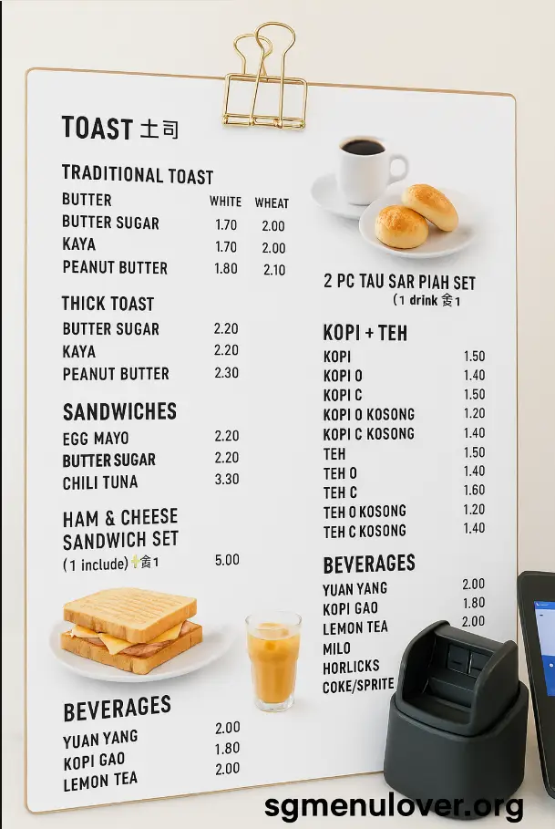 TOAST BOX MENU SINGAPORE