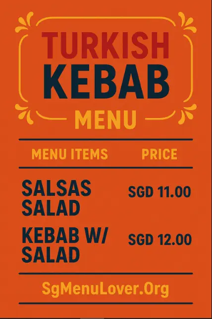TURKISH KEBAB MENU KEBAB SALAD