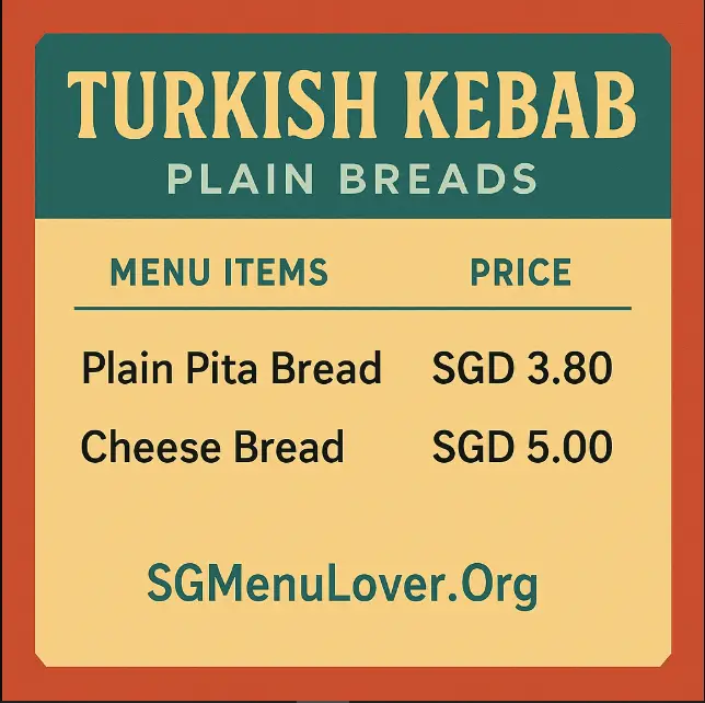 TURKISH KEBAB PLAIN BREADS menu