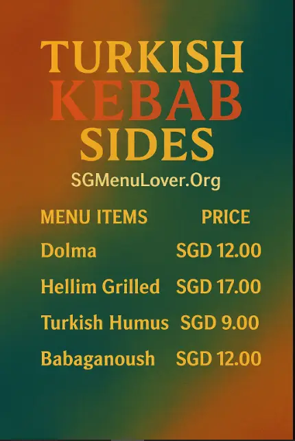 TURKISH KEBAB SIDES Menu