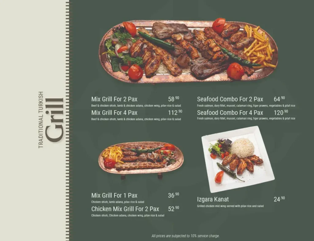 TURKISH KEBAB MENU SINGAPORE PRICES 2025 TURKISH KEBAB MENU