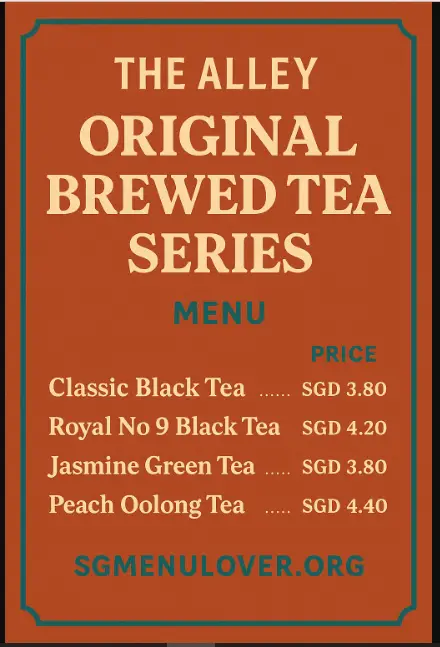 The-Alley Original Brewed Tea Series Menu