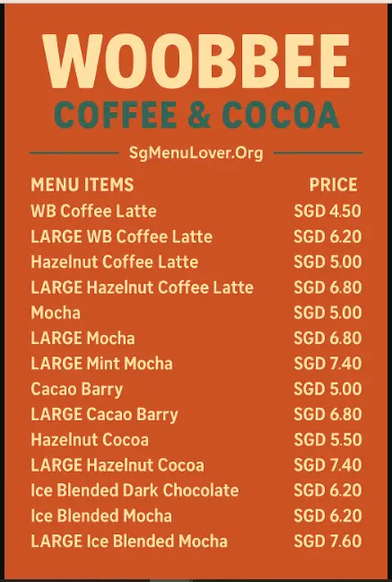 WOOBBEE COFFEE & COCOA Menu
